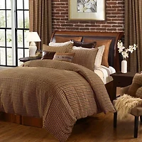 Paseo Road by HiEnd Accents Clifton Brown Plaid Woven Twill Duvet Cover Set