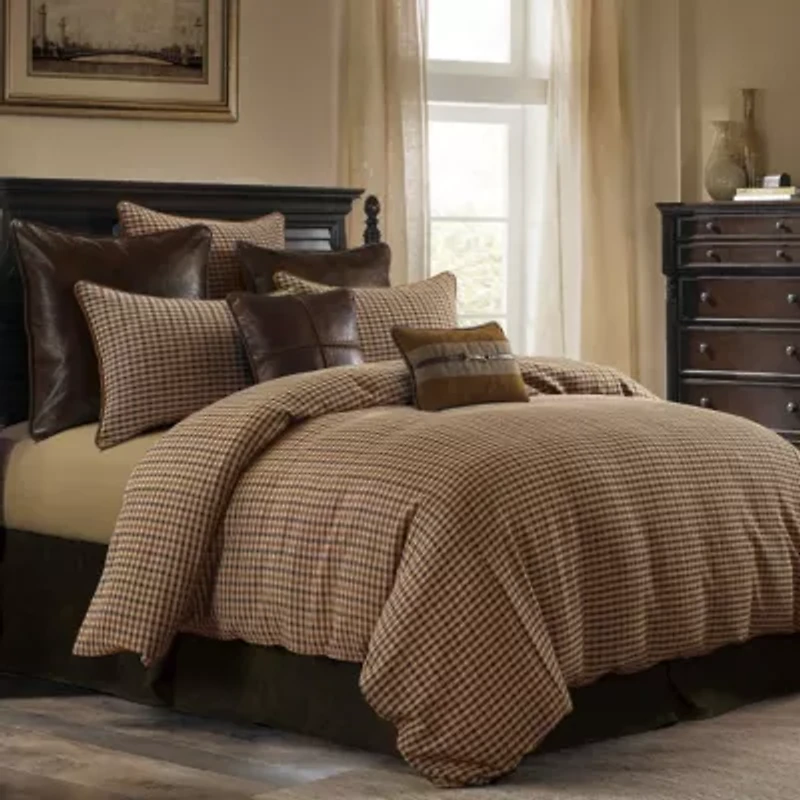 Paseo Road by HiEnd Accents Clifton Brown Plaid Woven Twill Duvet Cover Set