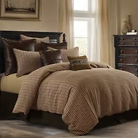 Paseo Road by HiEnd Accents Clifton Brown Plaid Woven Twill Duvet Cover Set