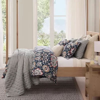 HiEnd Accents Derby Sapphire Washed Linen Comforter Set