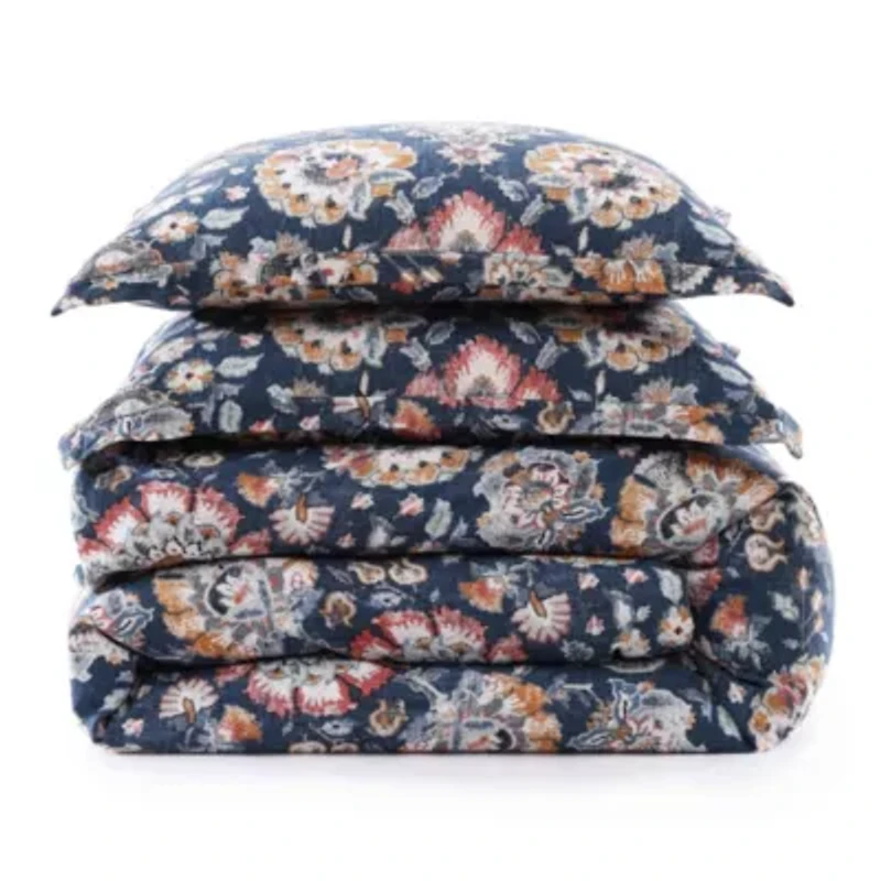 HiEnd Accents Derby Sapphire Washed Linen Comforter Set