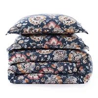 HiEnd Accents Derby Sapphire Washed Linen Comforter Set