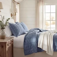 Stonewashed Denim Quilt Set, Twin, 2PC
