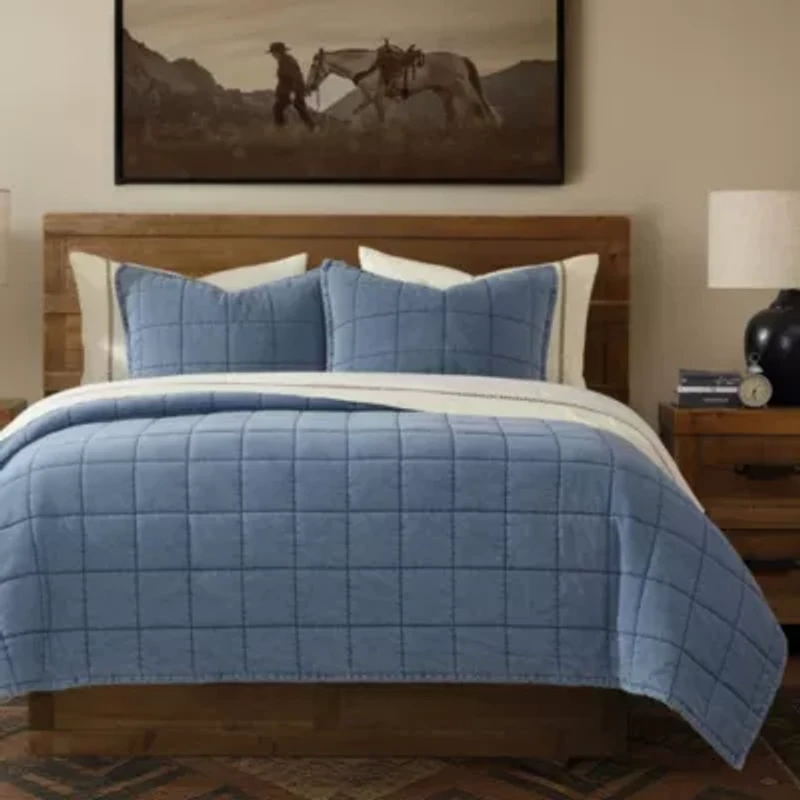Stonewashed Denim Quilt Set, Twin, 2PC