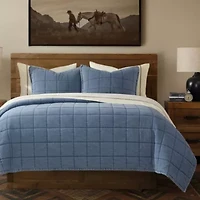 Stonewashed Denim Quilt Set, Twin, 2PC