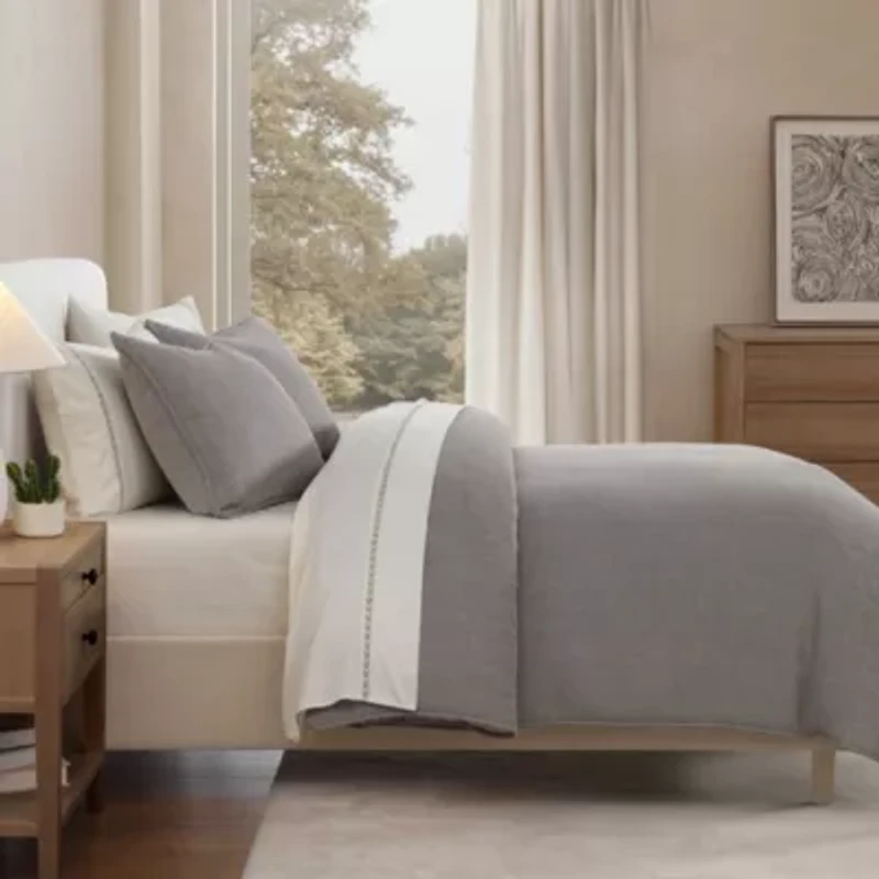 Chenille Herringbone Duvet Cover Set, 3PC