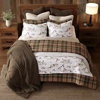 Hunt Life Reversible Quilt Set, Twin, White, 2PC