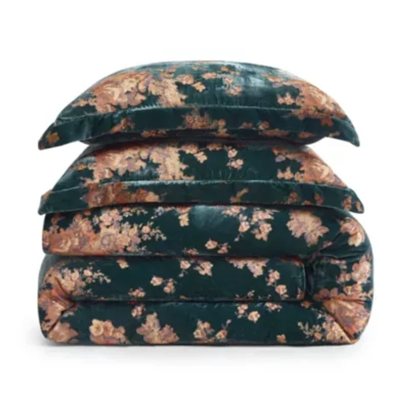 Josephine Burnout Faux Silk Velvet Duvet Cover Set, 3PC