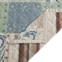 Patchwork Paisley Reversible Quilt Set, 3PC