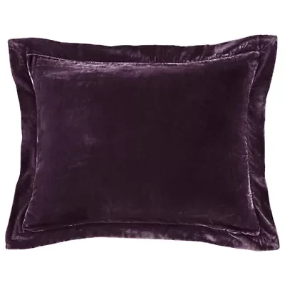 Stella Faux Silk Velvet Flanged Dutch Euro Pillow, 27" x 39", Storm Blue, 1PC