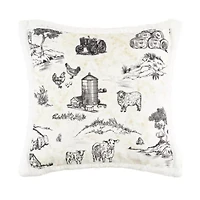 Farm Life Campfire Sherpa Pillow