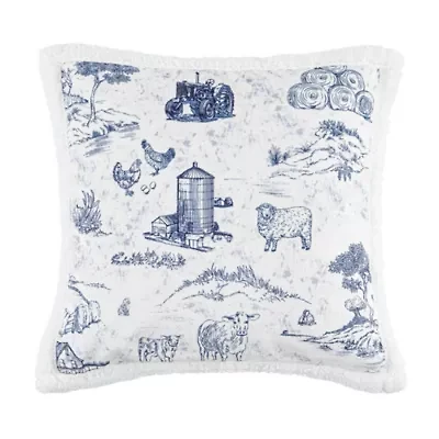 Farm Life Campfire Sherpa Pillow