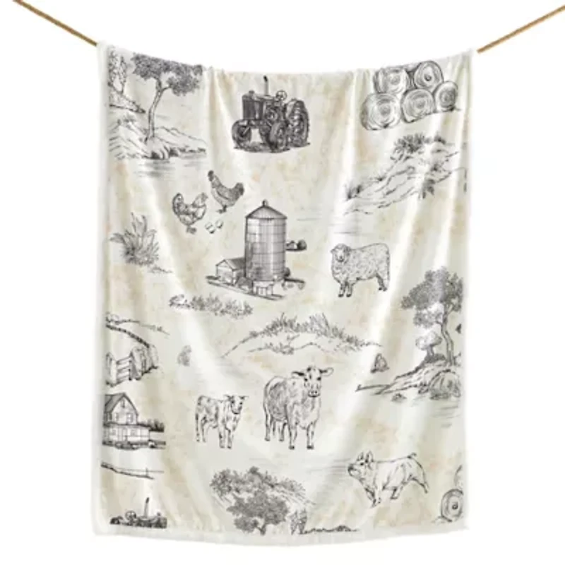 Farm Life Campfire Sherpa Throw