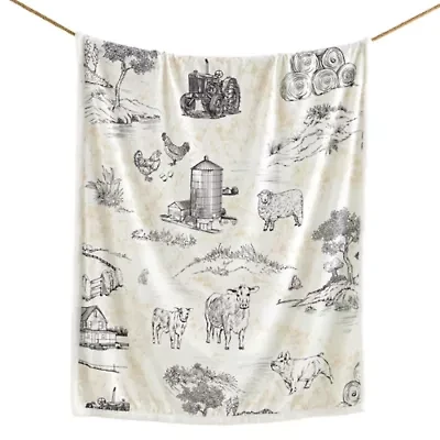Farm Life Campfire Sherpa Throw