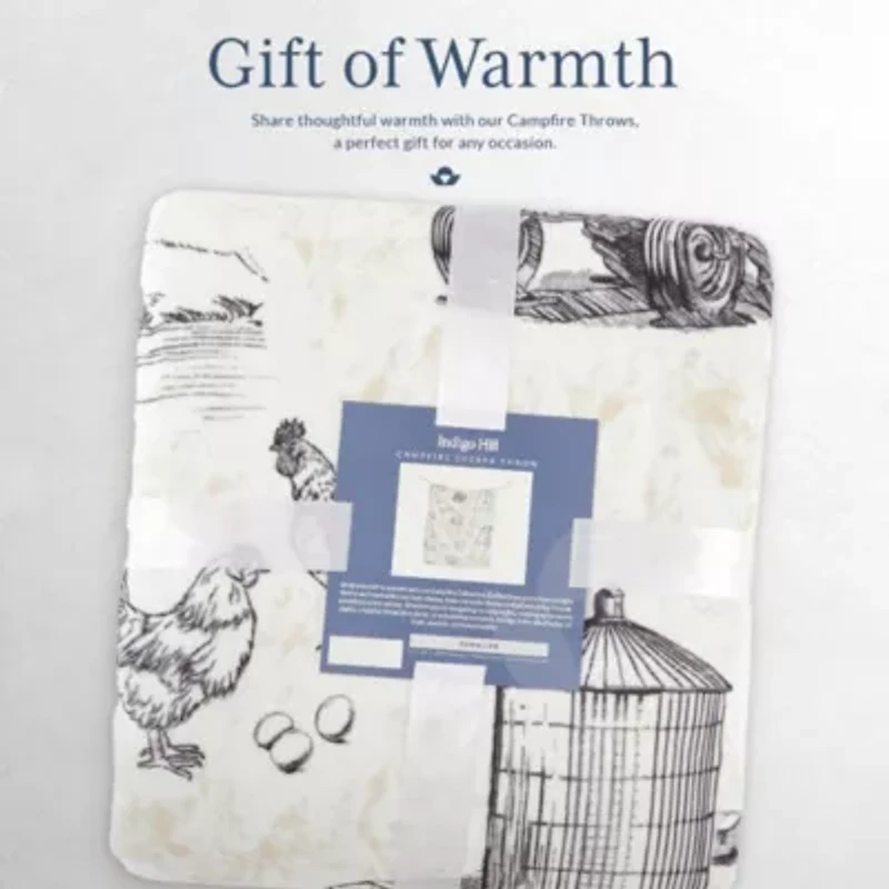 Farm Life Campfire Sherpa Throw
