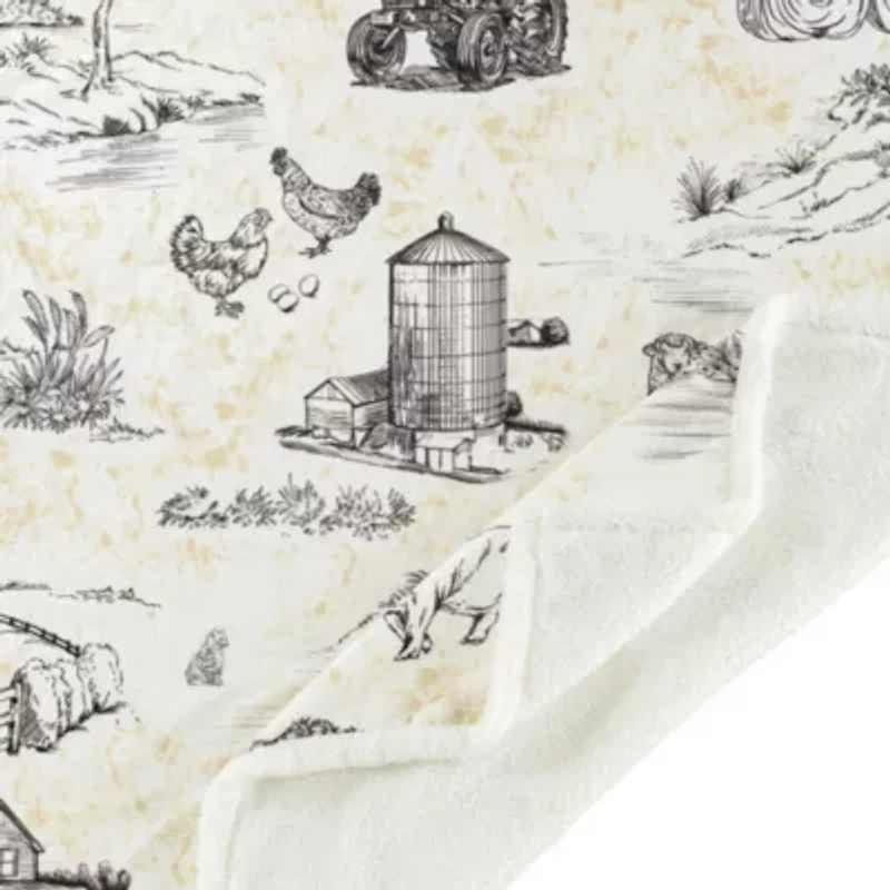 Farm Life Campfire Sherpa Throw
