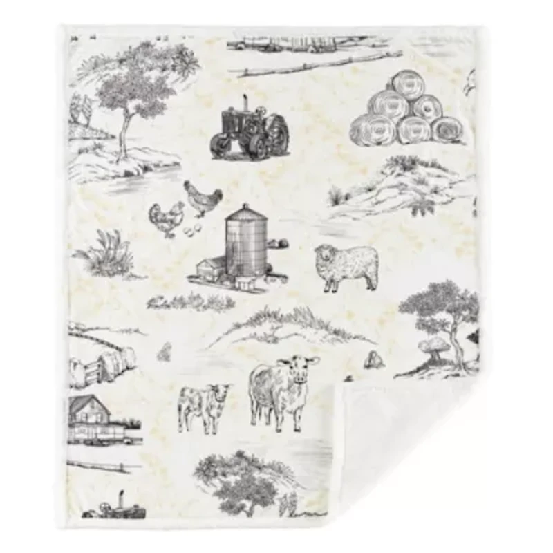 Farm Life Campfire Sherpa Throw
