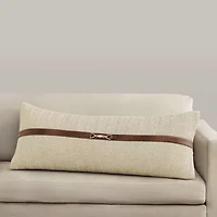 Herringbone Buckle Detailed Lumbar Pillow, 14" x 36", 1PC