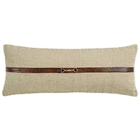 Herringbone Buckle Detailed Lumbar Pillow, 14" x 36", 1PC
