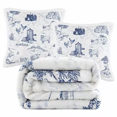 Farm Life Campfire Sherpa Throw Set