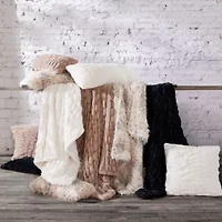 Ruched Rabbit Lumbar Pillow with Down Insert