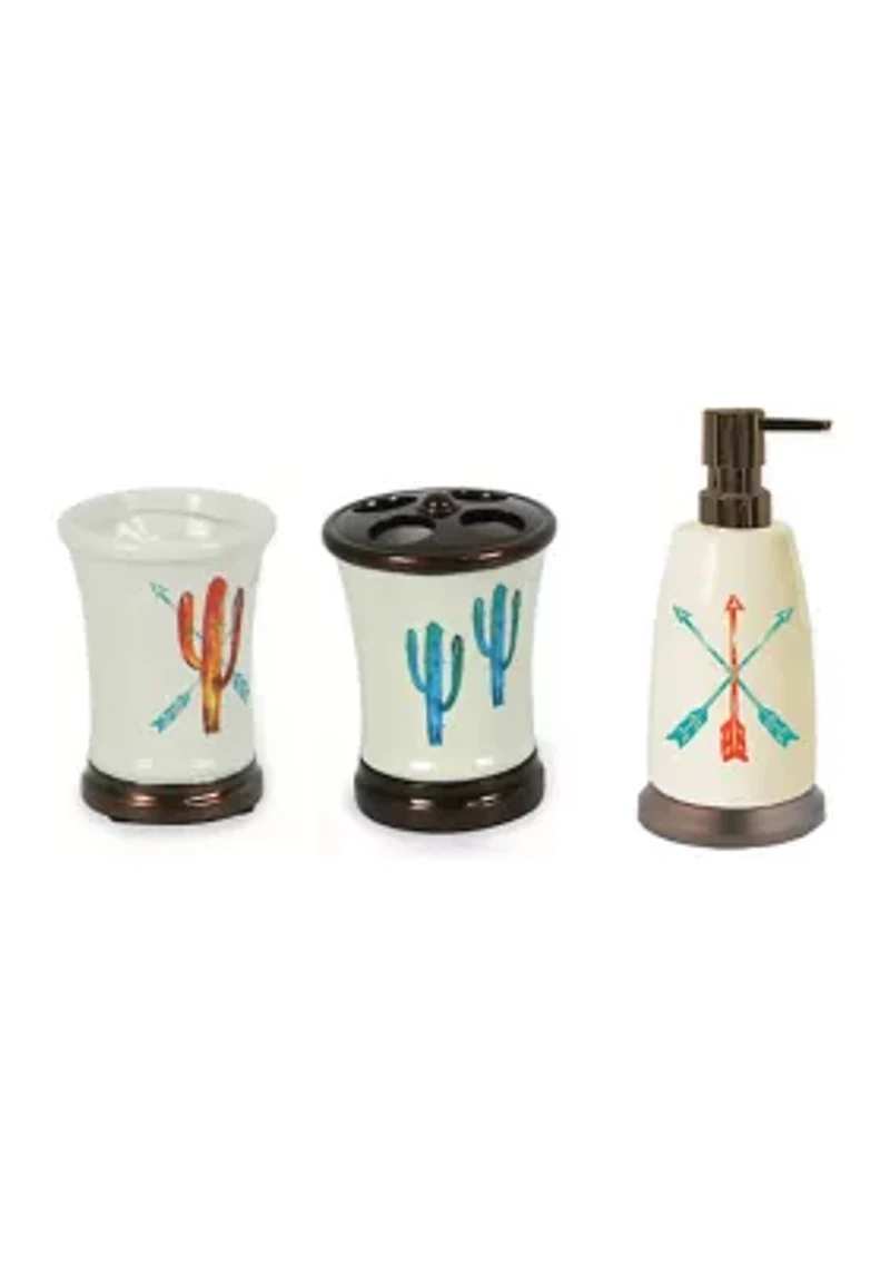 Ceramic Cactus Resin Countertop Bathroom Set