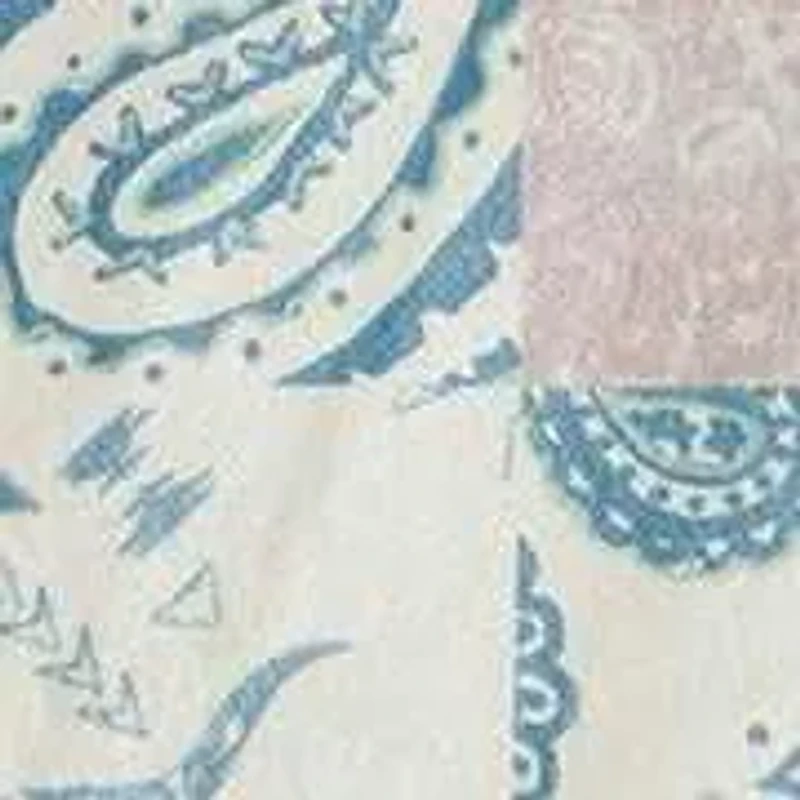 Patchwork Paisley Campfire Sherpa Throw, 54" x 68", 1PC, 6 MOQ