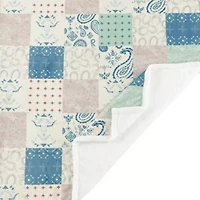 Patchwork Paisley Campfire Sherpa Throw, 54" x 68", 1PC, 6 MOQ