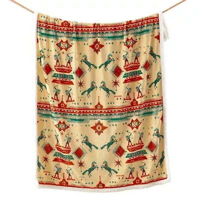 Arizona Campfire Sherpa Throw, 54" x 68", 1PC, 6 MOQ