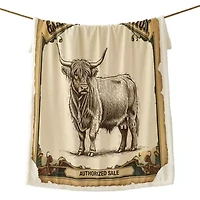 Highland Cow Campfire Sherpa Throw, 54" x 68", 1PC, 6 MOQ