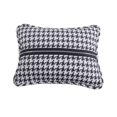 Hamilton Houndstooth Piping & Zipper Detailed Pillow