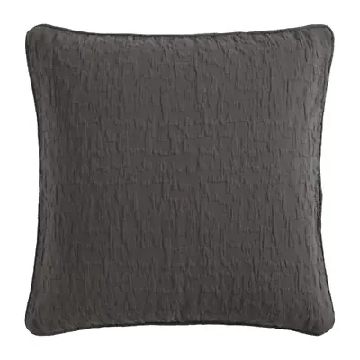 Porto Matelassé Euro Sham, 27" x 27", Charcoal, 1PC