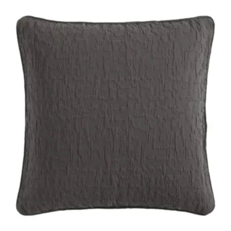 Porto Matelassé Euro Sham, 27" x 27", Charcoal, 1PC