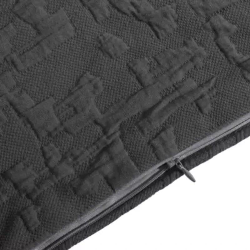 Porto Matelassé Euro Sham, 27" x 27", Charcoal, 1PC