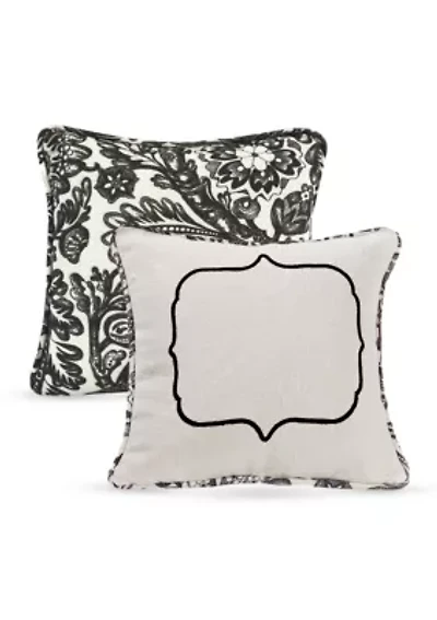 Augusta Embroidered Toile Throw Pillow