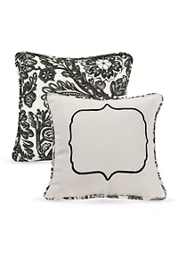 Augusta Embroidered Toile Throw Pillow