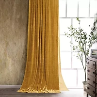 Stella Faux Silk Velvet Curtain, 48" x 108", Saffron, 1PC