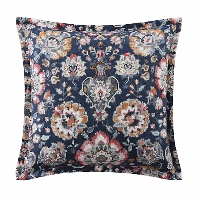 HiEnd Accents Derby Sapphire Washed Linen Euro Sham 27" x 27"