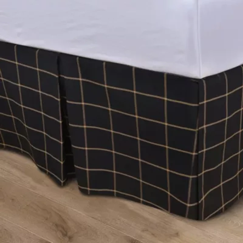 Windowpane Plaid Tailored Bed Skirt