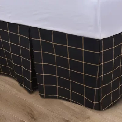 Windowpane Plaid Tailored Bed Skirt
