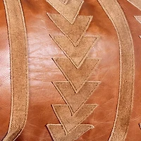 Genuine Leather & Suede Arrow Tasseled Throw Pillow