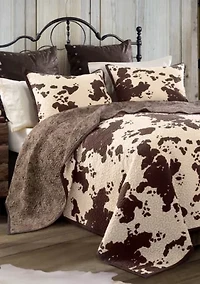 Elsa Cowhide Reversible Quilt Set, 3-Piece