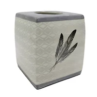 Feather Design Ceramic Tissue Box Cover