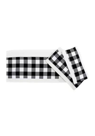 Camille Black Buffalo Check Towel Set