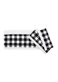 Camille Black Buffalo Check Towel Set