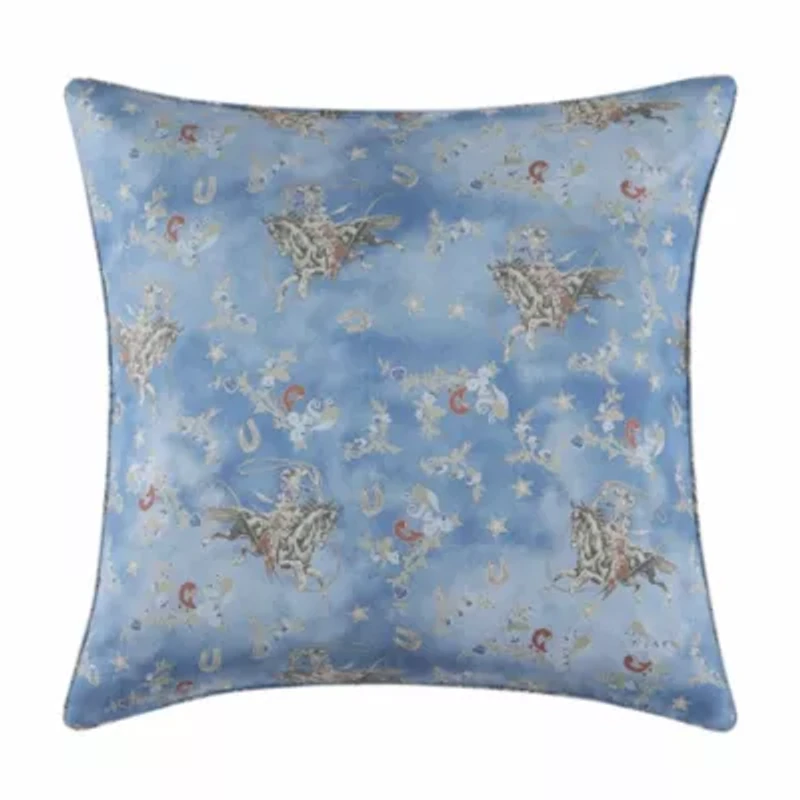 Tasha Polizzi for Paseo Road Lee Western Washed Denim Euro Sham, 27" x 27"