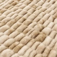 Ruched Rabbit Double-Sided Oversized Throw, 50" x 80", Variegated Cream, 1PC