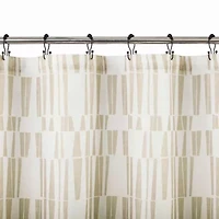Ediz Geometric Blocks Buttonhole Shower Curtain