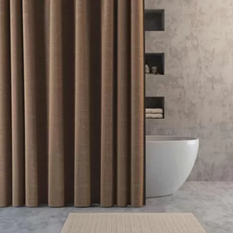 Suhana Contrast Tweed Buttonhole Shower Curtain