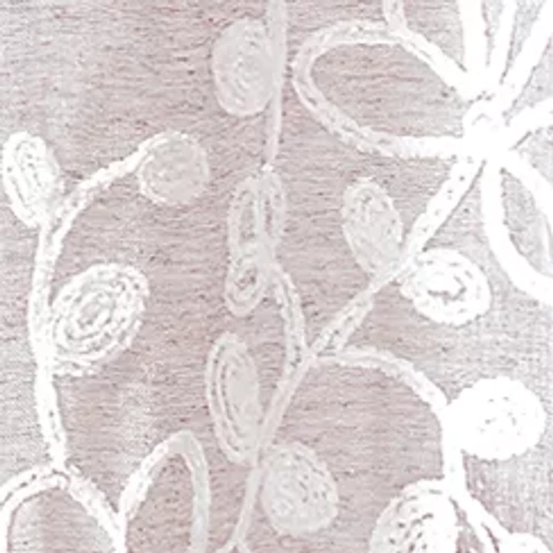 Rita Chenille Embroidererd Fabric Shower Curtain
